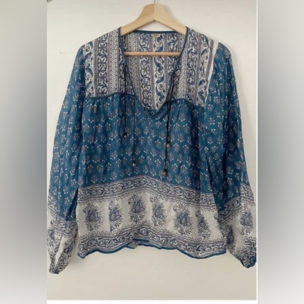 Vintage Neeta Blue Indian Gauze Blouse
